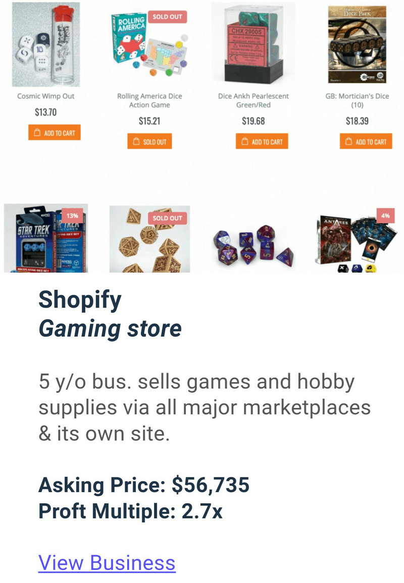 Flippa mines the best deals and shows you them
